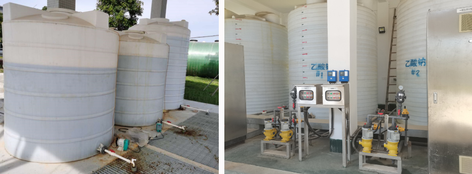 自流方式加藥、計(jì)量泵加藥